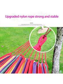 1pc-260CM Thick Canvas Hammock, Outdoor, Home, Travel, Camping Anti-Rollover Outdoor Single Hammock Swing