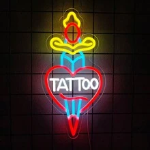 Enseigne lumineuse au néon pour la décoration murale, texte de lumière néon LED pour la décoration commerciale, cadeaux de lumières LED roses pour le repaire d'homme, pour les amateurs de tatouage, décoration murale pour studio de tatouage et boutique