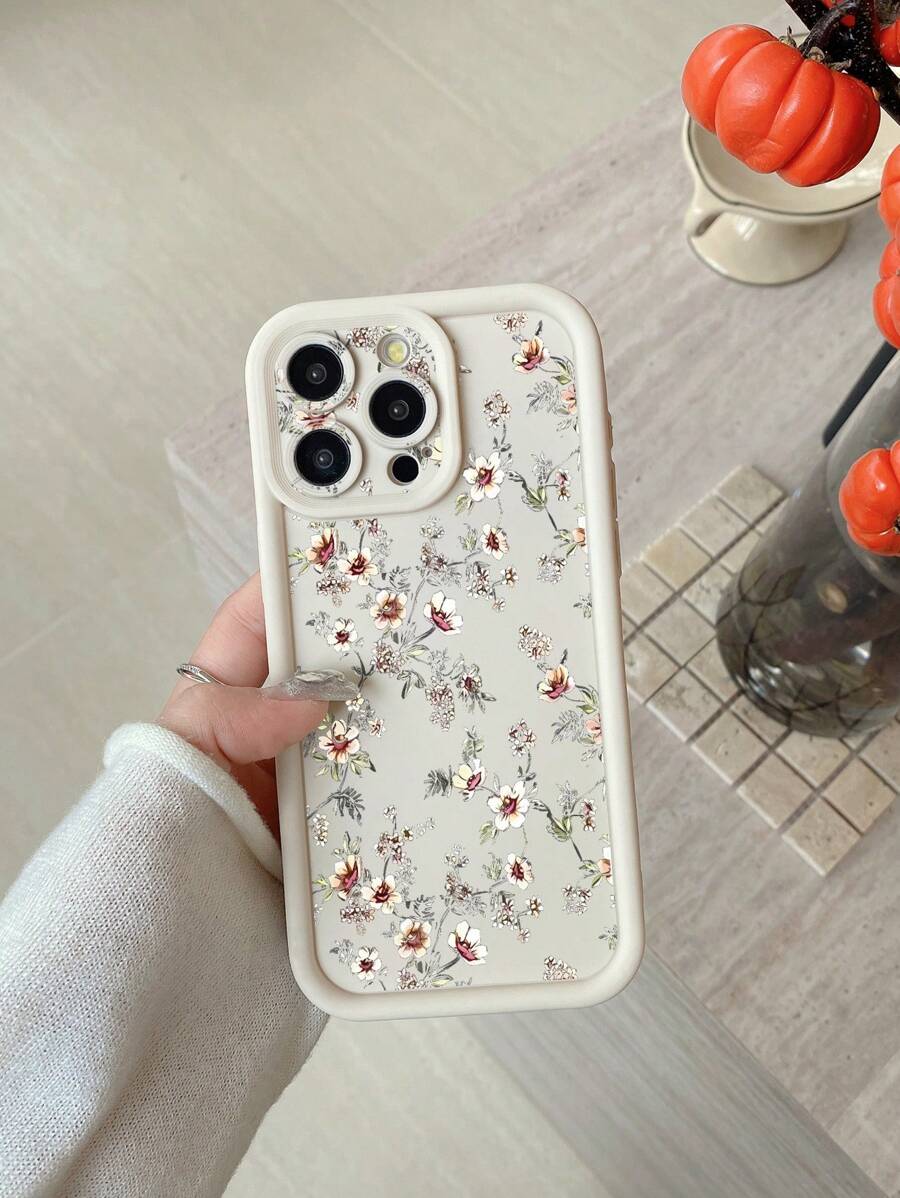 夏季 1 件经典 Ditsy 花卉图案设计带微孔相机保护防震乳白色手机壳兼容 11 Pro Max/12 Pro Max/13 Pro Max/14 Pro Max/15 Pro Max/ 16 Plus/ 16 Pro Max、Galaxy A55/Galaxy A15/Galaxy S24 Ultra/Redmi、OPPO/Realme、VIVO、Infinix、Honor、MOTO、One Plus 防水防摔防刮