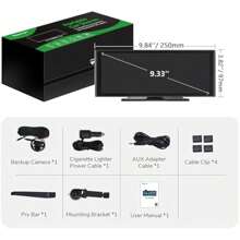 2024 Newest Portable Car Stereo 9.33 IPS Touchscreen CarPlay Android Auto MirrorLink Car Stereo 4K Dashcam 1080p Backup Camera Split-Screen DVR Bluetooth AUX Out Type-C Power 7V-32V - 如圖所示 - 查看 8