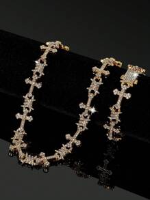 Collier à maillons croisés - bijoux de style gothique et hip hop pour hommes et femmes, idéal pour les fêtes, Noël, Nouvel An et cadeaux spéciaux - bijoux uniques - Voir 2