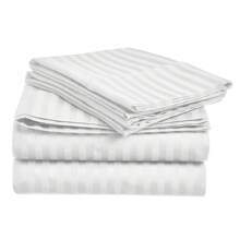 Hotel Collection 1800 Super Soft & Wrinkle Free Luxurious Stripe 6-Piece Sheet Set With Extra Pillowcases - trắng - Xem 2