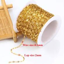 1 m/39,37 po Chaîne dorée brillante de haute qualité en acier inoxydable, convient pour la création de bijoux de mode DIY tels que colliers, bracelets, bracelets rigides, chaînes de sac et accessoires vestimentaires, idéal pour porter lors des fêtes, des anniversaires, de Noël, du Nouvel An et de la Saint-Valentin - chaîne - Voir 19