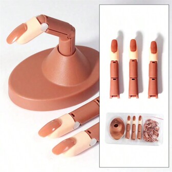 1pc Nail Practice Hand Flexible Nail Practice Hand Training Kit Fake Manicure Hand For Nail Practice With 100PCS Fake Nail Clippers Nail Tips Removable Nail Mannequin Hand