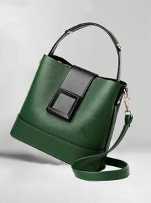Women's Fashion Bucket Bag Aesthetic Shoulder Bag Elegant Handbag Retro Exquisite Crossbody Bag Suitable For Daily Use - Green - View 6
