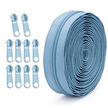 Zíper de 177.16-Polegadas com 10 cursores, Zíper Colorido de Nylon 5#, 20 Opções de Cores, Cursores Correspondentes, Adequado para Roupas, Agasalhos, Bagagem, Bolsas, Artesanato DIY e Mais