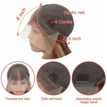 13x4 Highlight Straight 4/27 Ombre HD Transparent Lace Front Wigs Human Hair For Women Pre Plucked 200% Density Brazilian Straight Human Hair Wigs With Baby Hair(24inch, 4/27-Straight)