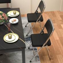 Silla plegable de 4 piezas, silla para visitas, silla plegable acolchada, silla plegable para comedor, sillas plegables adecuadas para la cocina, interior y exterior