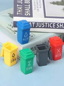 1:12 Dollhouse Mini Trash Can, Miniature Sorting Bin, Realistic Garbage Sanitation Bucket, Trash Can Model, Pocket Realistic Trash Can, Micro Scene Model Accessories, OB11 Model Photography Props, Play House Mini Realistic Openable Trash Can, Mini Trash Sorting Bin, Doll House Toy Recognition Toy, Outdoor Scene Matching Static Display Props - Multicolor - View 5