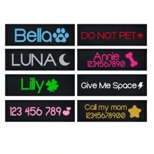 2pcs/Set Dog Chest Harness Name Tag, Leather Patch Stickers In Various Colors & Icons, Personalized Name & Phone Number, Dog Leash & Collar Accessories