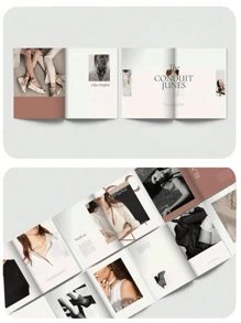 1Set European And American Magazine Albums, Ins Style Photo Props, 24-Page Poster Photo Props, Model Photography Background Paper, Nordic Ins Props