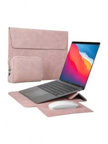 SENLASI 13 14 英寸笔记本电脑内胆包 皮革保护套和配件包 2 合 1 笔记本电脑支架 + 笔记本电脑内胆包 笔记本电脑保护套 桌面支架 桌面支架 便携式笔记本电脑支架，教室笔记本电脑包 教室包 教师储物袋 教室收纳袋 电脑包 电脑包 笔记本电脑保护套 iPad 包 学校 Mac Book 笔记本电脑包 女士 大学 冬季假期