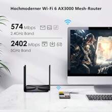 AX6000 Dual Band WiFi 6 Extensible Gaming Router 6000 Mbps Wireless Router 2.5Gbps WAN 4 Gigabit LAN Ports EverythingMesh Router AP Repeater Mode OpenVPN WireGuard Parental Control - WN536AX61 - 查看 3