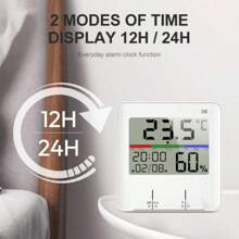 Digital Indoor Thermometer Hygrometer, LCD Display Temperature Humidity Monitor For Home, Bedroom, Living Room, Warehouse - Adult Age Range, Plastic - One Piece - View 6