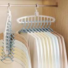 11-Hole Clothes Hanger Multi-Functional Dormitory Home-Use Clothes Hanger Closet Clothes Support Spiral Plastic Drying Hanger - Multicolor - View 10
