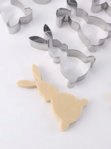 1 Set Of 14 Pcs Easter Bunny, Carrot, Easter Egg, Bird Cookie Mold, Baking Tools, Suitable As Gift For Family And Friends - Silver - View 11
