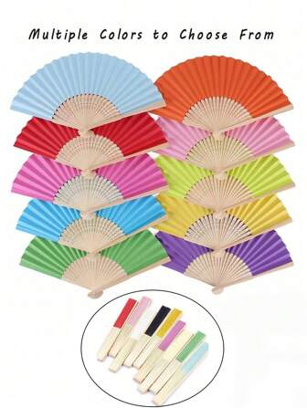 1 件可折叠手持扇，可折叠纸扇，空白折扇，复古手持扇，适用于婚礼、生日派对装饰、DIY 绘画和宴会装饰 - 优雅的便携式冷却配件，适用于户外旅行舞蹈表演旗袍着装配饰拍照道具