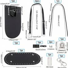 7 件/套编织背包材料手工 DIY 皮革底盖钩针女包自制配件