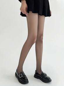 1pc Women's Spandex Core Core-Spun Stockings, High Elasticity, Non-Easily Broken, Black Sexy Leg Pantyhose