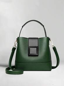 Women's Fashion Bucket Bag Aesthetic Shoulder Bag Elegant Handbag Retro Exquisite Crossbody Bag Suitable For Daily Use - Green - View 3