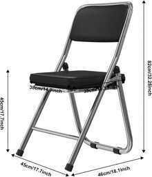 Silla plegable de 4 piezas, silla para visitas, silla plegable acolchada, silla plegable para comedor, sillas plegables adecuadas para la cocina, interior y exterior