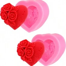 1pc Valentine'S Day Flower Love Rose Silicone Soap Mold, DIY Aromatherapy Handmade Gypsum Candle Making Mold