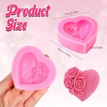 1pc Valentine'S Day Flower Love Rose Silicone Soap Mold, DIY Aromatherapy Handmade Gypsum Candle Making Mold