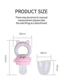 1pc Customized Name Logo Piggy Shaped Baby Fruit & Vegetable Feeder,Ornamental,Letter,Stylish,Cute,Colorful,Kawaii,Adorable,Casual,Unique,Customized,Baby Gifts,Cutebaby,Family,Friends,Daughter,Son,Her,For Children's Day