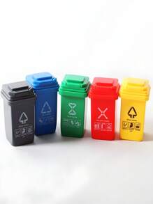 1:12 Dollhouse Mini Trash Can, Miniature Sorting Bin, Realistic Garbage Sanitation Bucket, Trash Can Model, Pocket Realistic Trash Can, Micro Scene Model Accessories, OB11 Model Photography Props, Play House Mini Realistic Openable Trash Can, Mini Trash Sorting Bin, Doll House Toy Recognition Toy, Outdoor Scene Matching Static Display Props - Multicolor - View 9