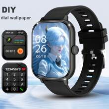 1pc Unisex Silicone Sports Smart Watch, Calling, Step Counting, Calorie, Distance Tracking, Multi-Sport Modes, Alarm, Call & Message Reminder, 2.01" Full-Touch HD Display, Compatible With Android & IOS