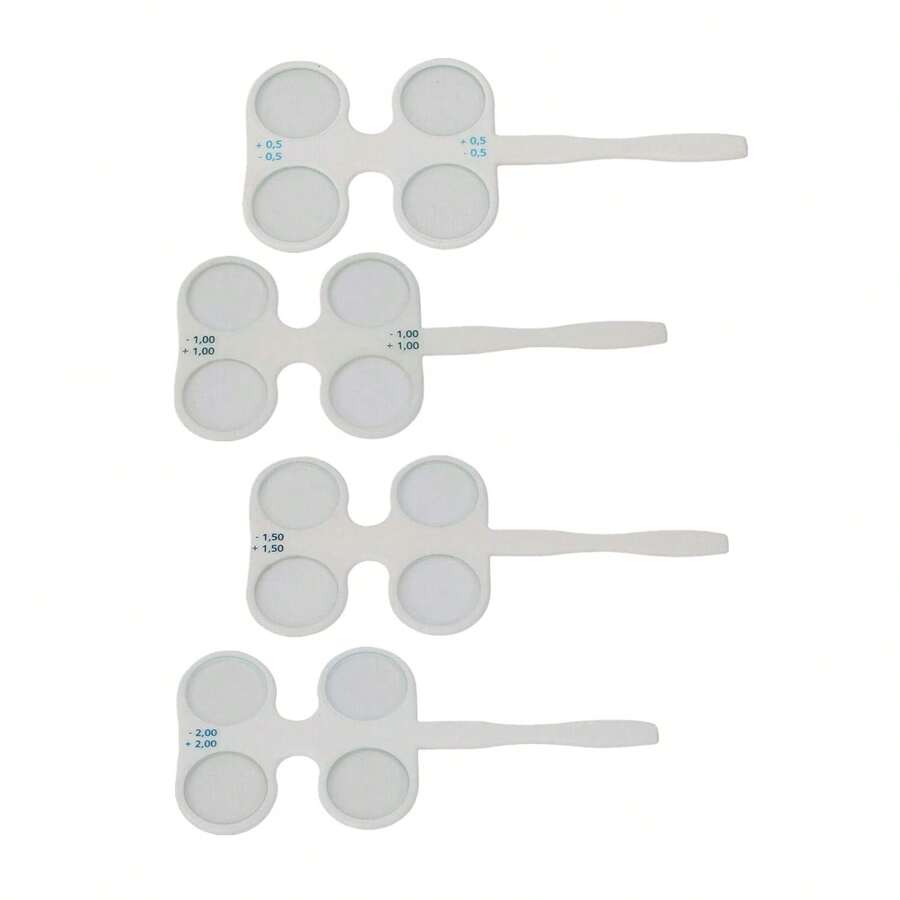SHZICMY 4 Units Optical Flipper Optometry Plastic Flip Trial Lens Plastic Flipper Ophthalmic Flipper Optical Instruments (4pcs/Set (±0.50, ±1.00, ±1.50, ±2.00)) - White - View 1