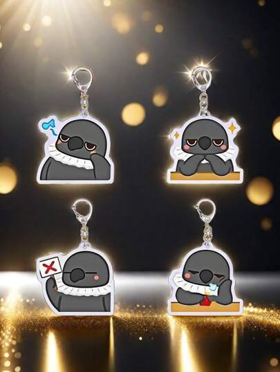 1pc Bonito Anime Romance Jogo Mochila Acrílica Charme, Corvo Em Forma De Decoração Pendurada, Pequeno Presente