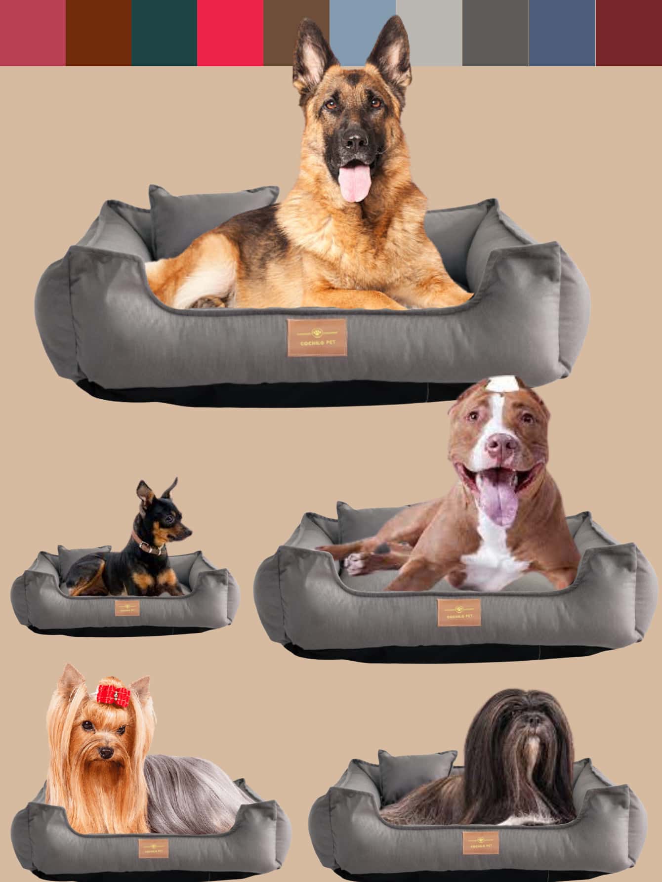 Pet Bed XG 95 Cm X 75 Cm Waterproof Bottom For Large Breeds Velvet Rectangular Dog Bed Size GG 85 Cm X 70 Cm Soft Cloud Pet Bed For Large Dogs Cats Rabbit Suede Washable Bed For Pets Dogs And Cats G 70 Cm X 60 Cm Luxury Pet Bed Suede Bed Comfort 60 X 50 Siliconized Filling And Reinforced Zipper Medium Dogs And Cats Rectangular Velvety Fabric Bed 50 X 40 For Small Dogs Washable Luxury - 灰色 - 查看 1