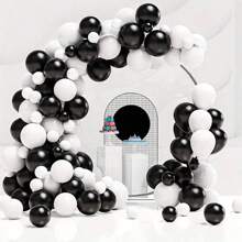 120pcs Black And White Latex Balloon Wreath Set, Suitable For Weddings, Valentine's Day, Birthdays, Pop Parties, Graduation Ceremonies, Family Gatherings, And Bachelor Parties