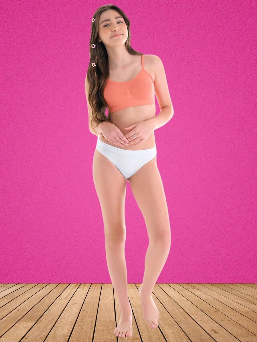 Teen Thong Panties Basic Seamless Comfortable - 白色 - 查看 1