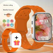 2025 Silicone Strap Smart Watch For Men, 2.02" HD Screen, Call Answering/Dialing, Step Counting, Calorie Tracking, Multi-Sport Modes, Incoming Call/Message Alerts, Full-Screen Touch For Android/IOS, Elegant Gift