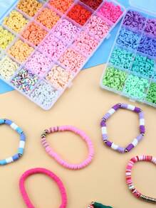 Perles d'argile, perles d'espacement rondes plates en argile Heishi pour la confection de bracelets, boucles d'oreilles, artisanat DIY pour cadeaux de fête