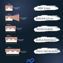 Kit Cabeceira Nuvem Cama Box Estofada Placa Modular 45x20 centímetros Kit 5 7 8 10