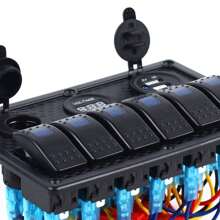 Switch Panel Control Panel Double USB Voltmeter 6 Speed For Yacht Caravan IP68 - Black - View 4