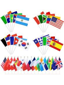 10 包小型美国国旗迷你美国国旗/美国国旗棒手摇各国国旗 5.5x8.3 英寸美国手持旗帜适用于户外爱国节日庭院露台装饰 - 彩色 - 查看 2