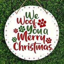 1 件可爱小狗爪印设计圆形悬挂装饰，8x8 英寸 - 动物主题家居装饰、新年、乔迁派对，适合门、窗、墙壁 - 无需电源，随机设计生日 - 彩色 - 查看 1