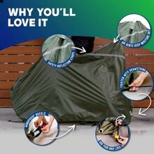 Bike Cover – Reflective Bicycle Covers For Outside Storage - Waterproof & Weatherproof Garden Tarp Shelters For Bikes, Trikes, 29ers, And Electric Bicycles - Silver, Army-Green - View 4