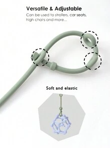 PopLittleOne 1PC Baby Silicone Pacifier Chain Soft Baby Newborn Things Circular Ring Shape Baby Accessories Cute Baby Essentials - Multicolor - View 4