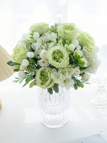 1 Stück künstliche Pfingstrosenblumen Seide Hortensie Bouquet Hochzeitsdekoration DIY Kranz Material, Brautstrauß, Handgelenk-Blume, Brustblume, Kopfschmuck Dekoration Accessoires, Hochzeitsauto Dekoration, Türbogen Dekoration, Zuhause, Esszimmer, Schlafzimmer, Vase Dekoration, Geburtstags Party Dekoration Material, Valentinstag und Neujahrsgeschenk, Valentinstag, Geschenk