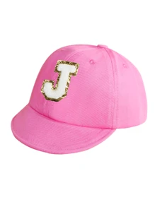 1 件简约字母婴儿短檐棒球帽，时尚百搭，适合 1 至 2 岁女童春夏季日常使用 - 粉色 - 查看 5