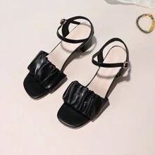 Teenage Prom High Heel Sandals, One-Piece Style, Campus Vibe - Black - View 12