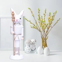 Easter Bunny Figurines Scepter Design Resin Rabbit Statue Easter Bunny Decor For Home Holiday - White - View 7