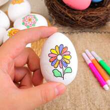 Easter Egg Crafts Kit Colorful Bunny Chick Flower Pattern DIY Paintable Easter Eggs For Painting - Nhiều màu - Xem 4