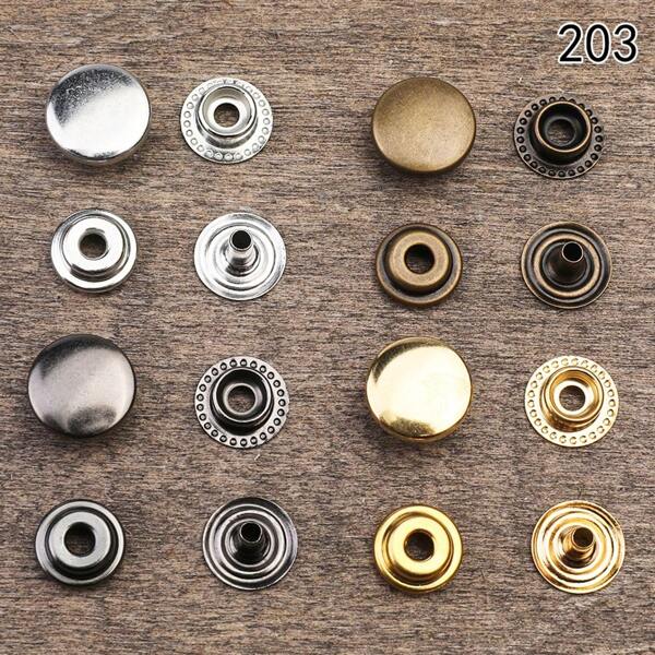 25Set/Pack 10/12.5/15/17/20mm Hand Pressure Metal Snap Button Willow Nail Buckle Clothes Pants Leather Sewing Snap