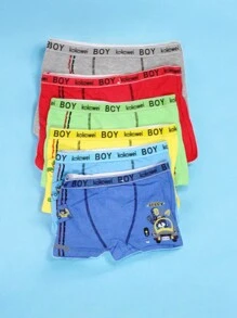 Conjunto de 3 Bóxer de algodón, Lindo diseño de Osito en su carro, multicolor, suaves, ligeros y cómodos. (los colores se envían al azar) - Multicolor - Ver 1